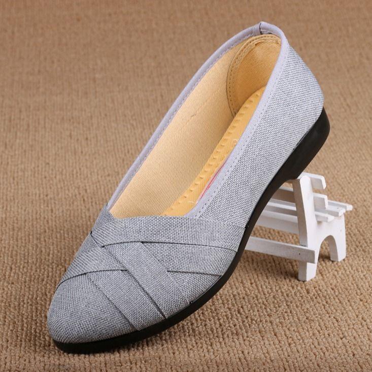 GS Damesmode Hoge kwaliteit Lichtgewicht Grote maten platte schoenen Dame Casual grijze comfortabele schoenen Ademende schoenen 39 grijs