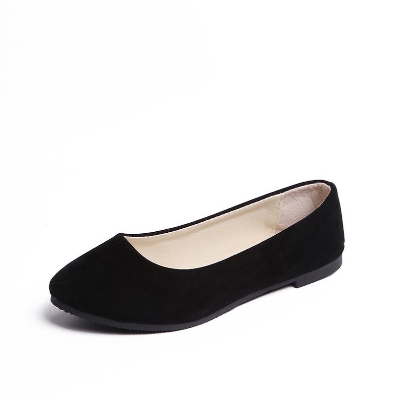 Ayseguney Footwear Dames meisjes effen groot formaat instapper plat ondiep comfort casual enkele schoenen 37 zwart