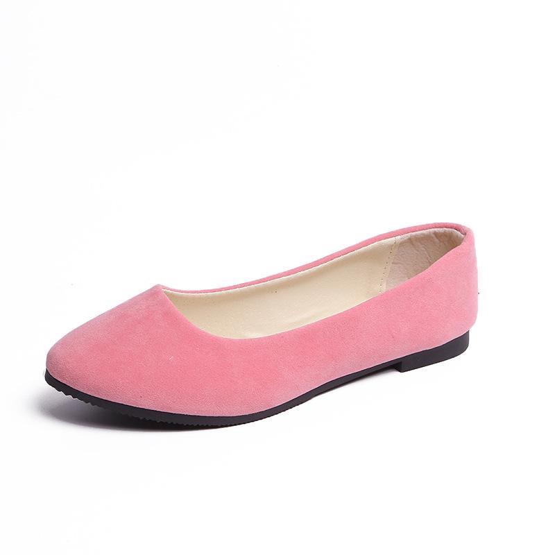 Ayseguney Footwear Dames meisjes effen groot formaat instapper plat ondiep comfort casual enkele schoenen 39 roze