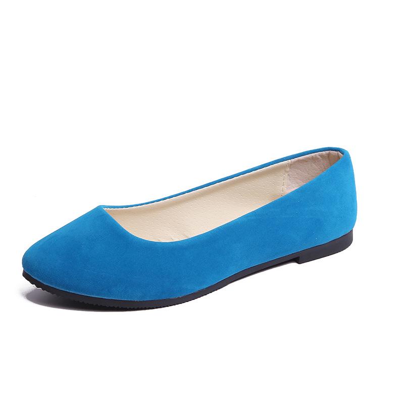 Ayseguney Footwear Dames meisjes effen groot formaat instapper plat ondiep comfort casual enkele schoenen 39 hemelsblauwe kleur