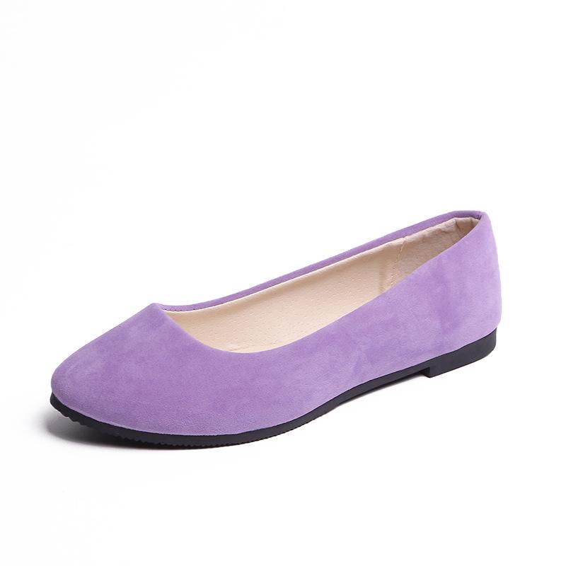 Ayseguney Footwear Dames meisjes effen groot formaat instapper plat ondiep comfort casual enkele schoenen 39 lichtpaarse kleur