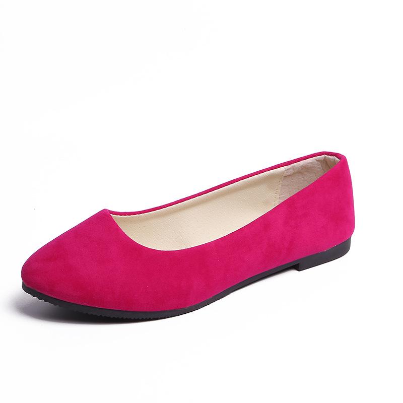 Ayseguney Footwear Dames meisjes effen groot formaat instapper plat ondiep comfort casual enkele schoenen 43 pruim