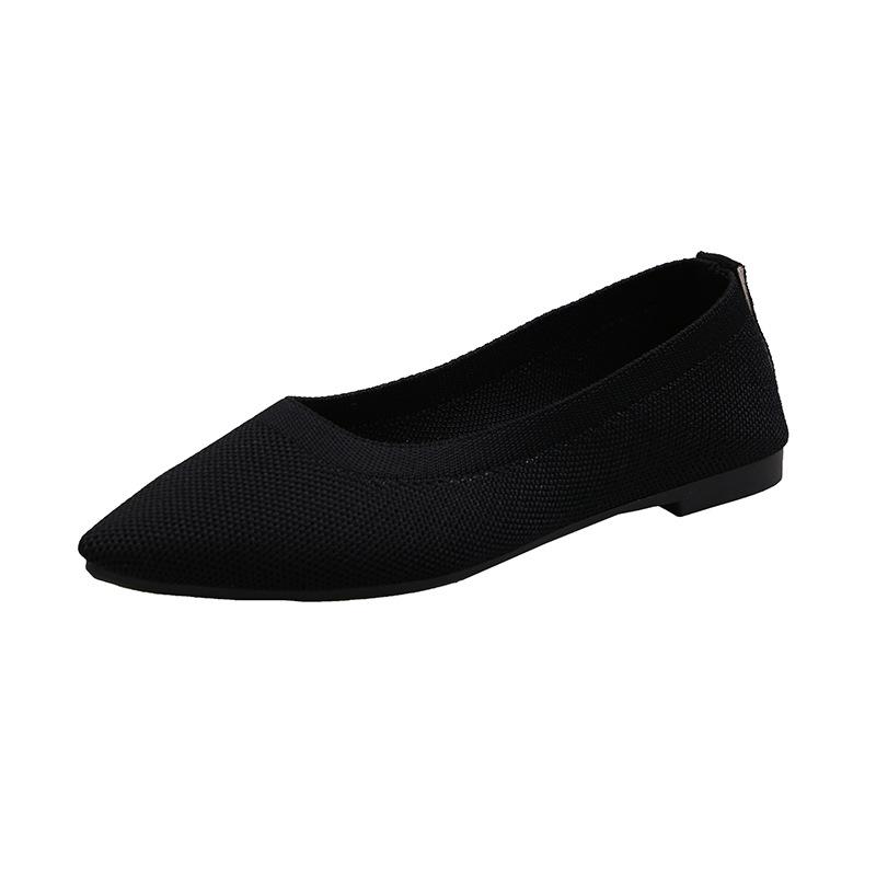 Ayseguney Footwear Dames meisjes effen groot formaat instapper plat ondiep comfort casual enkele schoenen 43 zwart
