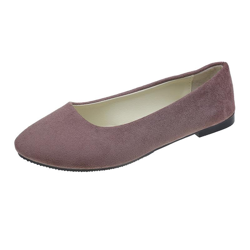 Ayseguney Footwear Dames meisjes effen groot formaat instapper plat ondiep comfort casual enkele schoenen 37 pastelbruine kleur