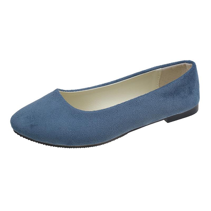 Ayseguney Footwear Dames meisjes effen groot formaat instapper plat ondiep comfort casual enkele schoenen 36 meer blauwe kleur