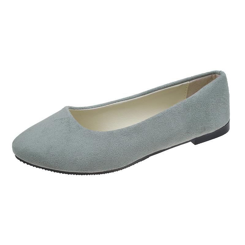 Ayseguney Footwear Dames meisjes effen groot formaat instapper plat ondiep comfort casual enkele schoenen 36 olijfgroene kleur