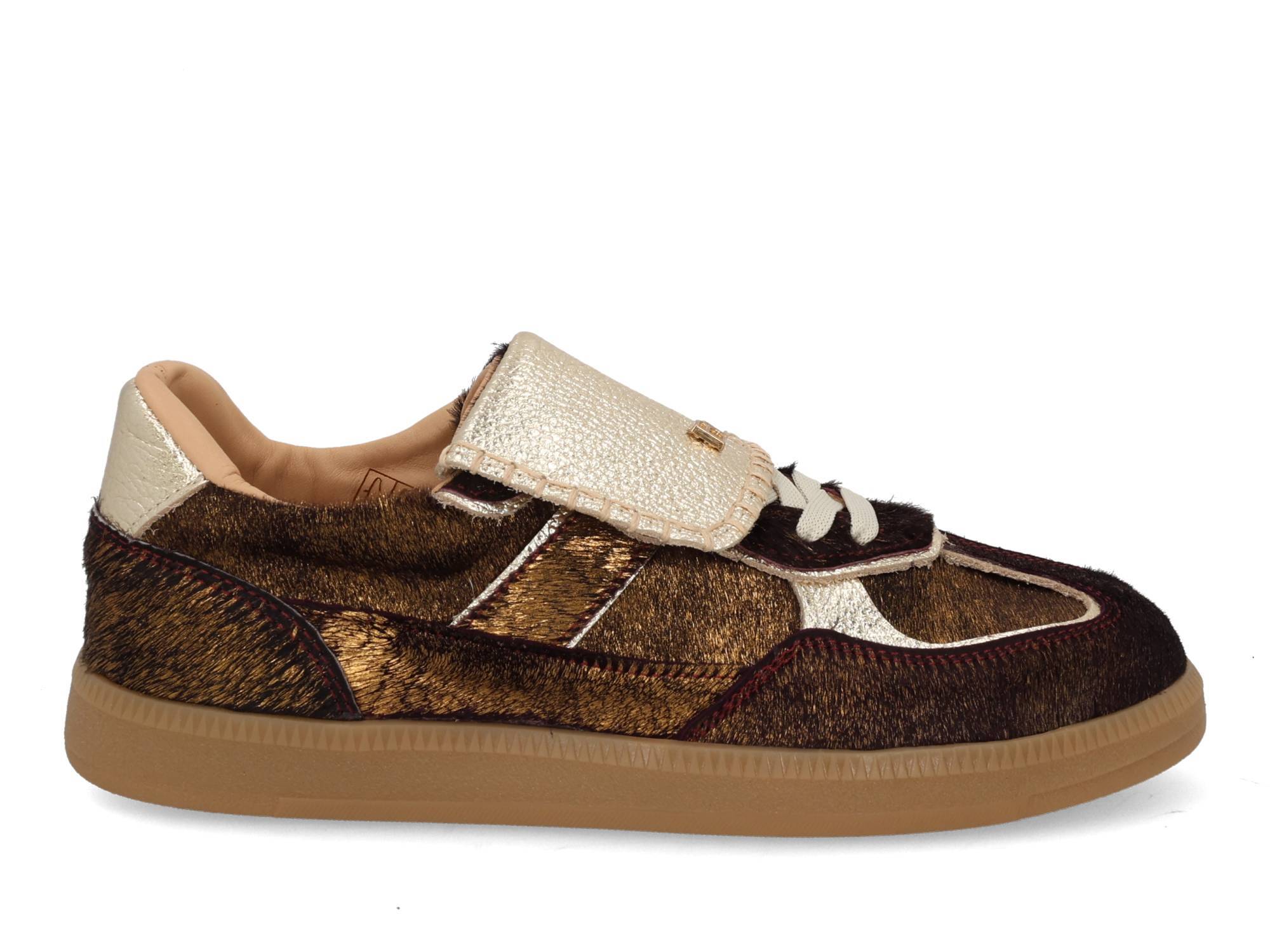 Babouche Ira-125 darkbrown gold Bruin 