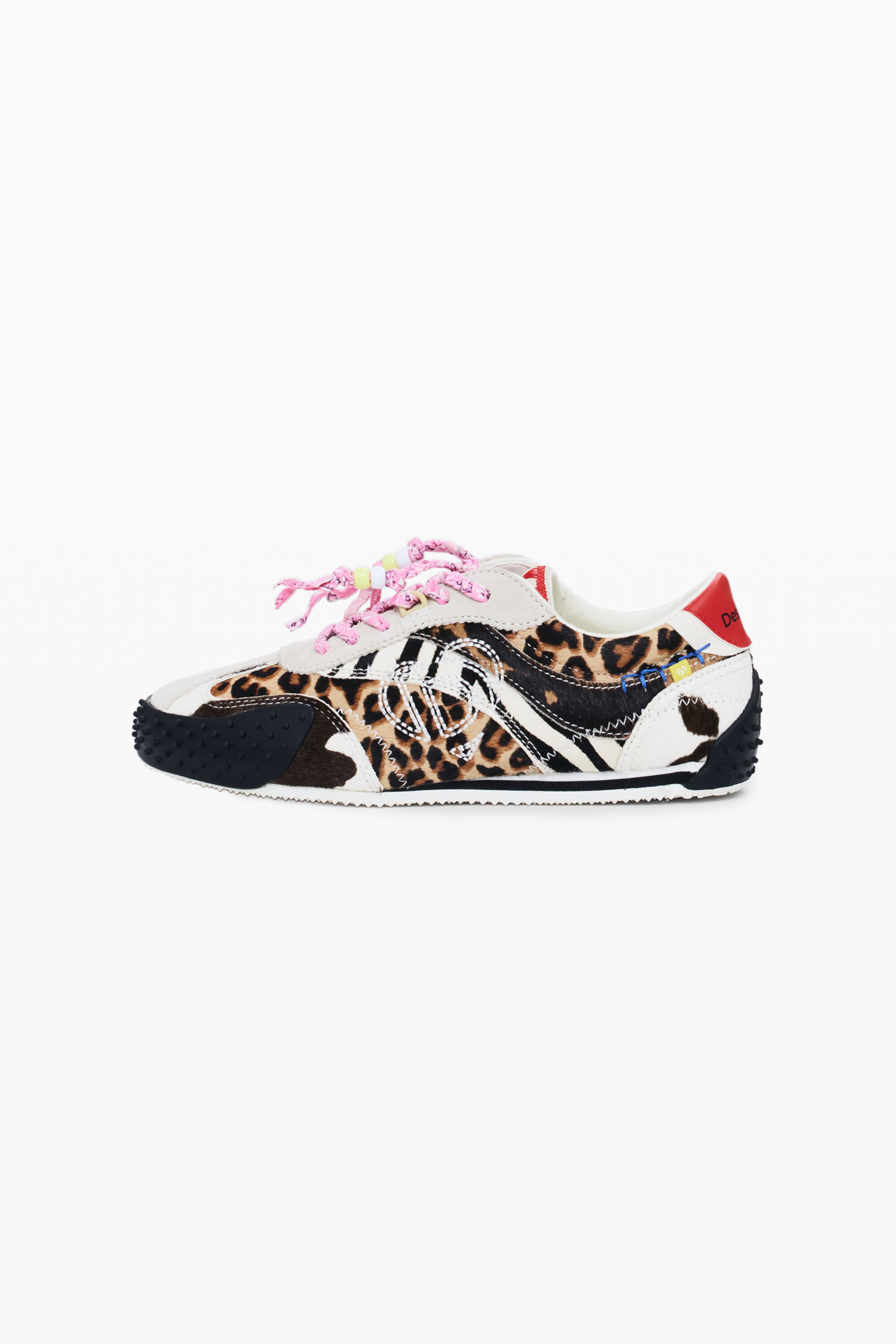 Desigual Patchwork sneakers met dierenprint - BLACK