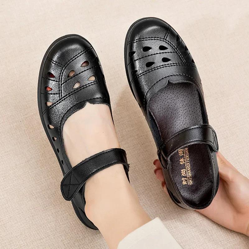 Shoes Family Hollow SoftSole Mom's ShoesSandalen ZomerComfort Flat Sole Damesschoenen Antislip Comfortabele Lichtgewicht Wandelsandalen 38