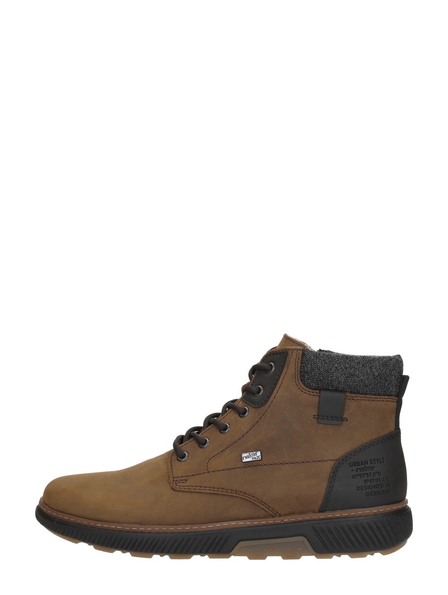 Rieker  Veterschoenen Hoog Middel Bruin