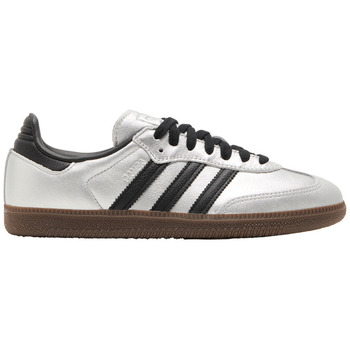 Adidas Lage Sneakers  Samba OG Silver Metallic Black Gum (Women's)