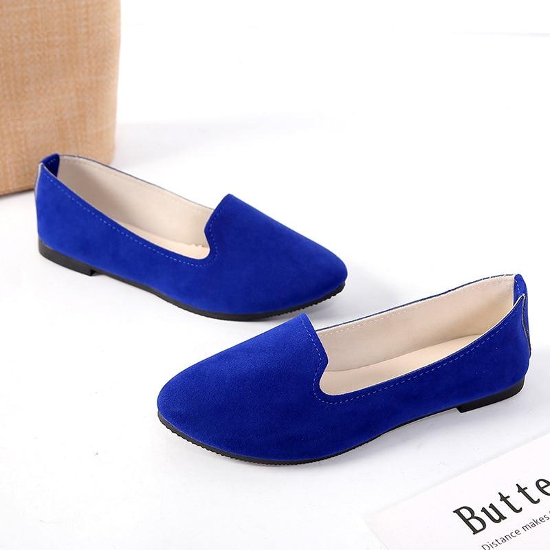 GS Dames Flats Kleurrijke Suède Dames Loafers Ballet Puntige Teen Flats Dames Schoenen Loafers 39 koninblauwe kleur