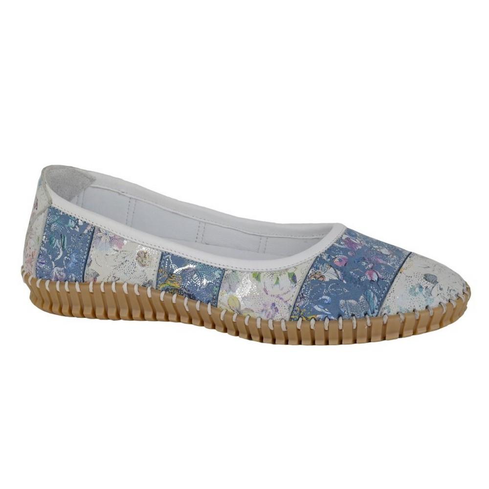 Mod Comfys dames/dames leren casual schoenen met bloemen 5 UK