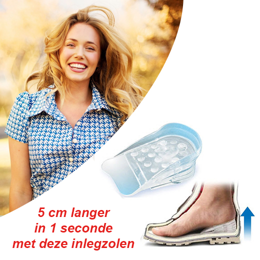 Dealrunner Silcon lifting insoles x5 cm-Deze inlegzolen helpen u de lengte in, tot maar liefst 5 centimeter