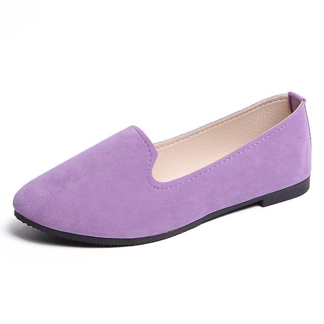 GS Dames Flats Kleurrijke Suède Dames Loafers Ballet Puntige Teen Flats Dames Schoenen Loafers 38