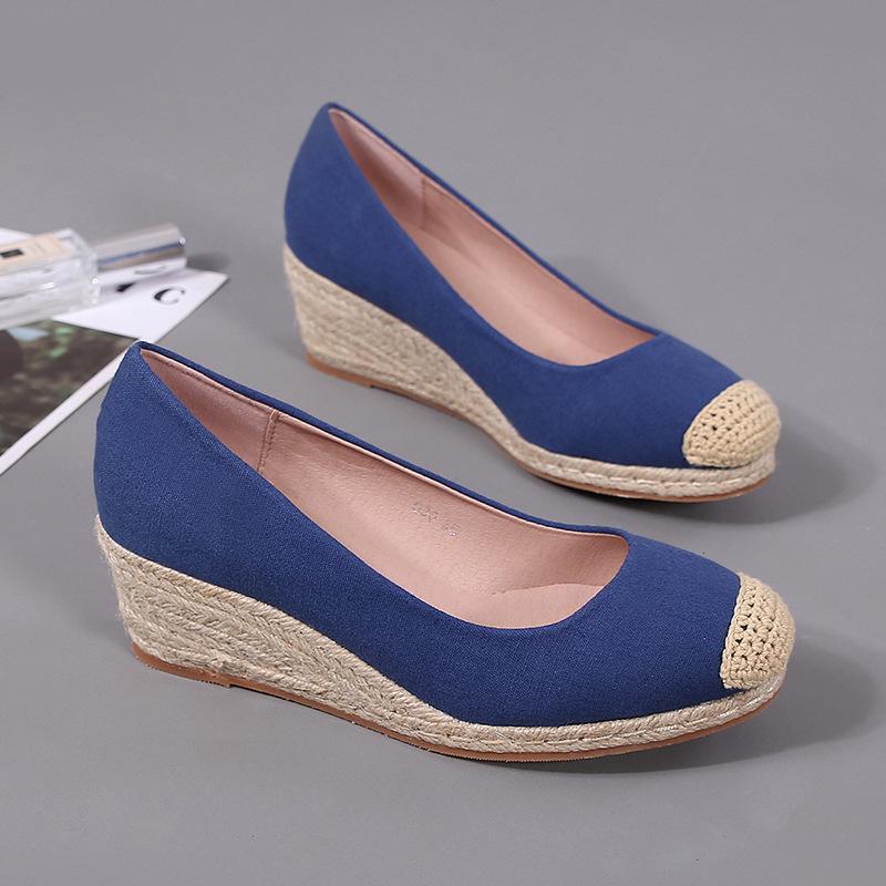 Foot Finesse Loafers Wedges Espadrilles Dames Pumps Casual Slip-on Schoenen Dames Comfort Walk Elegant Hakken Schoenen Zapatos De Damas Elegantes 34