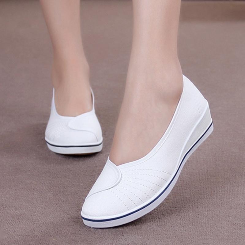 Times Elec Casual ademende enkele witte werkschoenen voor dames Ziekenhuisverpleegsterssneakers Flats 39