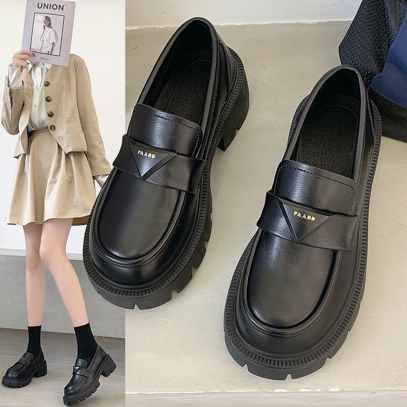 Foot Finesse Women's Summer Footwear Loafers Shoes for Woman 2024 Office Round Toe Black Low Heel Elegant with Discount Genuine Mark Stylish 35