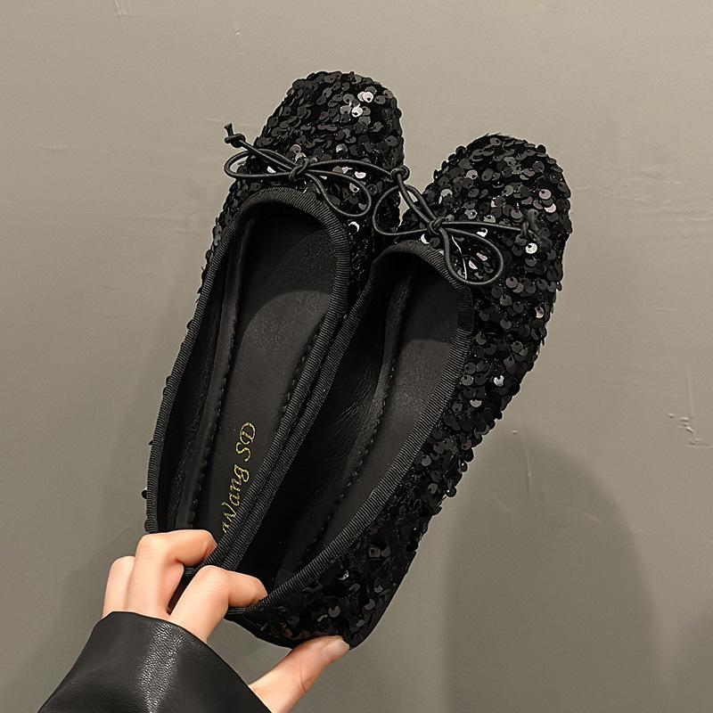Z-shoes one Zilveren Mary Jane schoenen met platte onderkant, elegante zilveren pailletten, enkele schoen 38