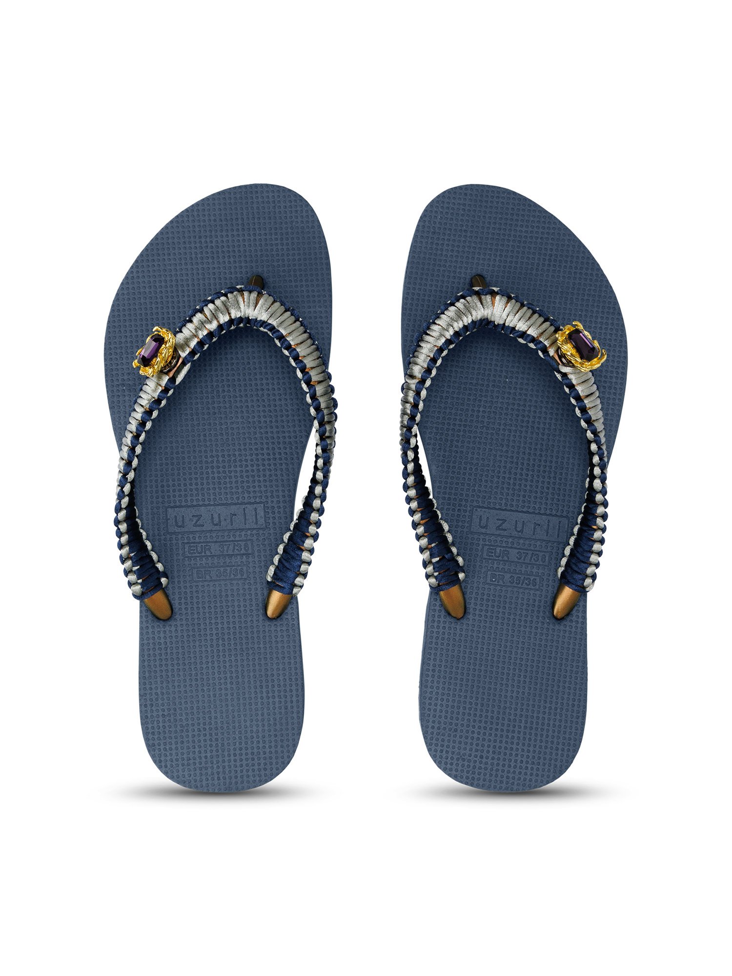 Uzurii Silver macrame switch marineblauw
