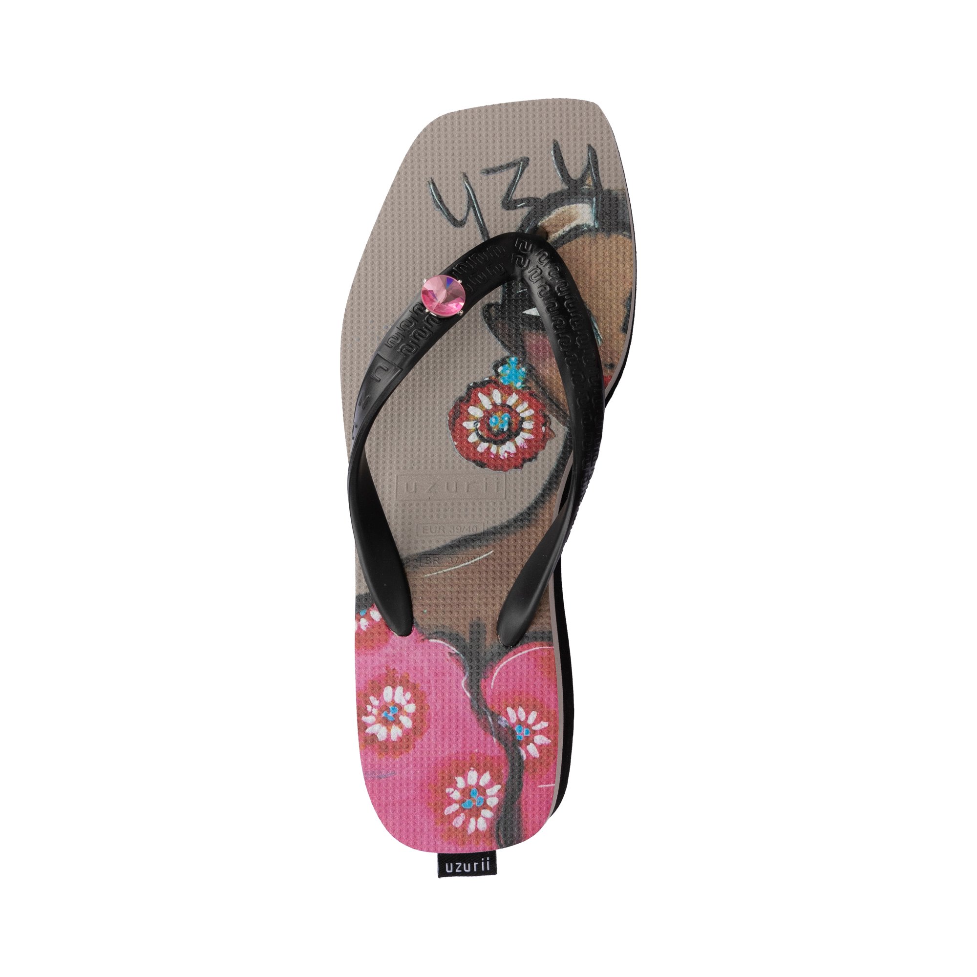 Uzurii Beach printed claudia mid heel -
