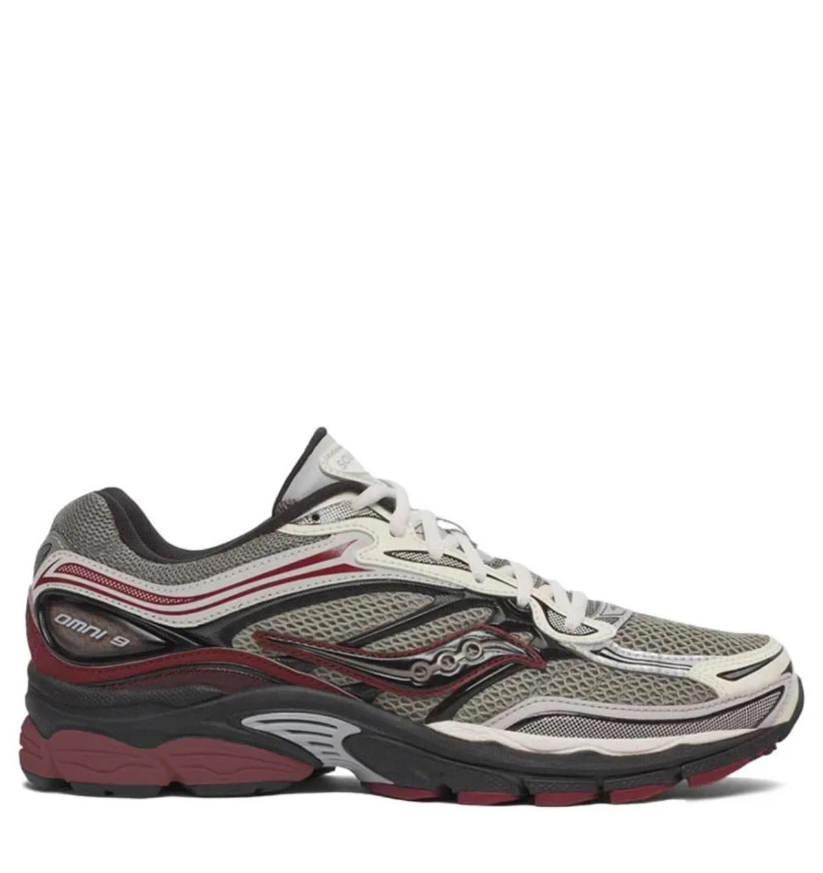 Saucony Progrid omni 9 tan maroon lage sneakers unisex