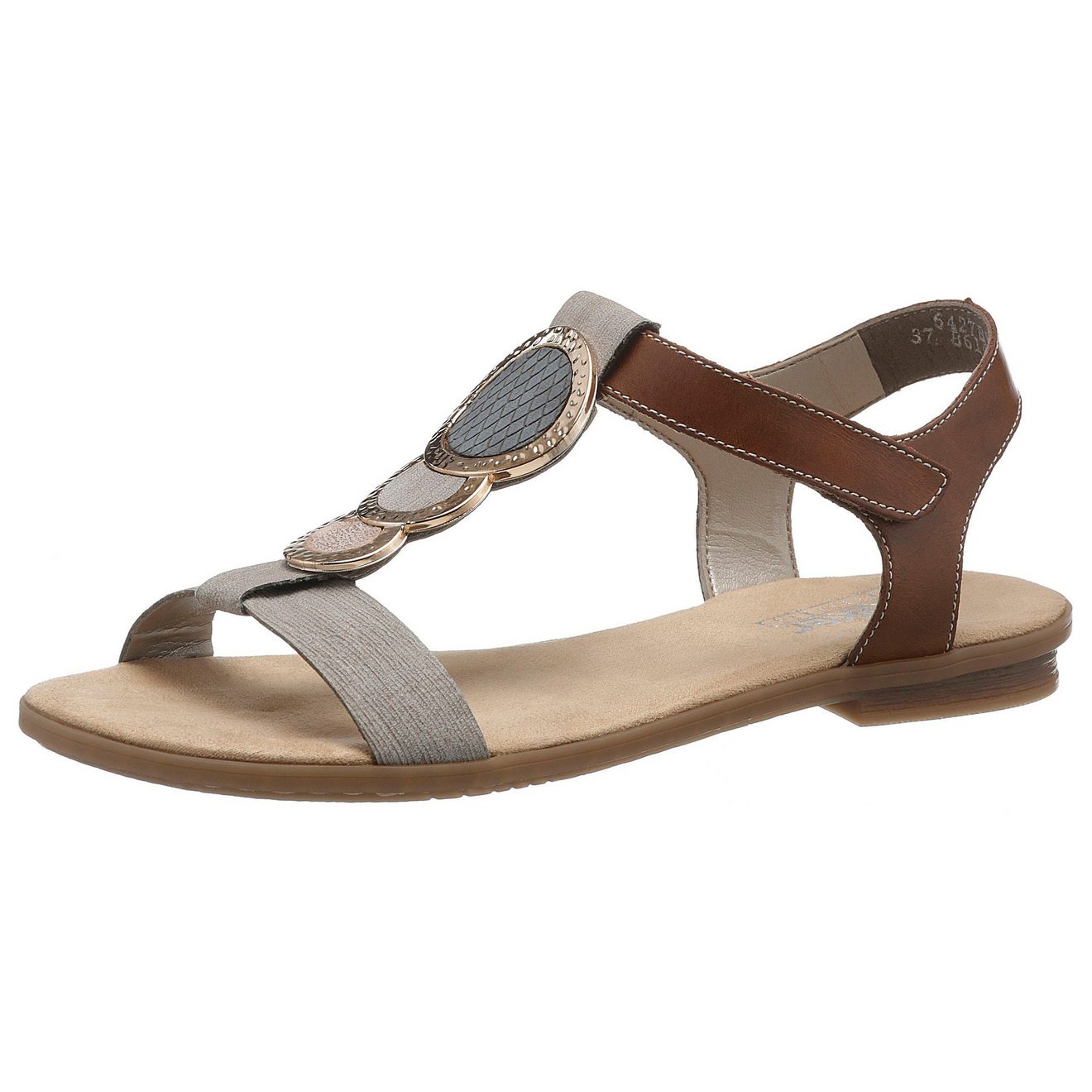 Rieker Sandalen zomerschoen, sandaal, blokhak, met trendy decoratief element