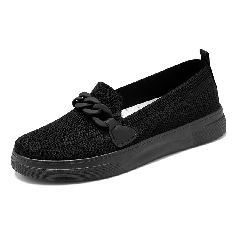 PenGo Studio Women's New Shoes Comfortable Flyknit Mom's Shoes Comfortable Women's Single Shoes 38 zwart