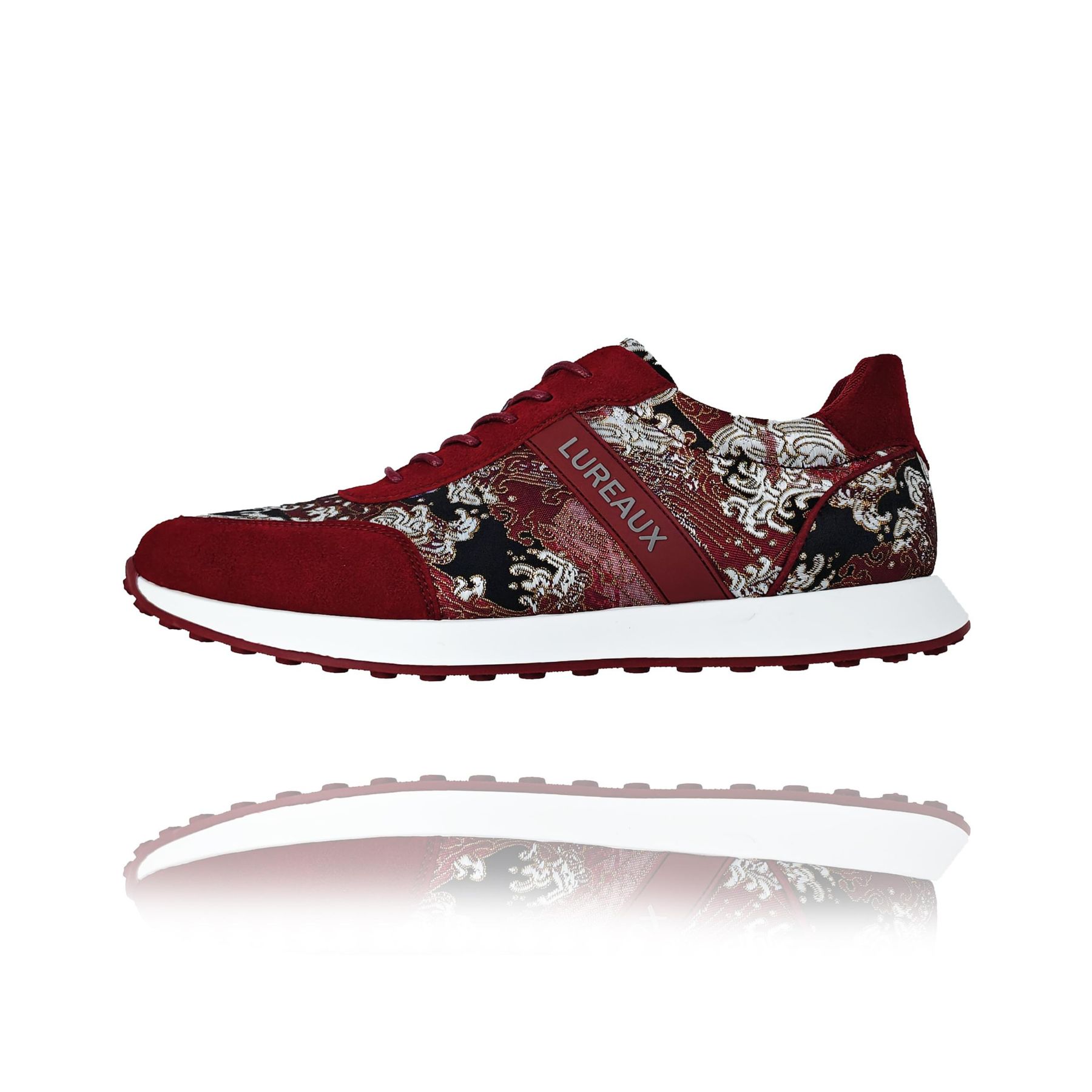 Lureaux Silent Red Tsunami Runners  - Handgemaakte Nette Schoenen Voor Heren
