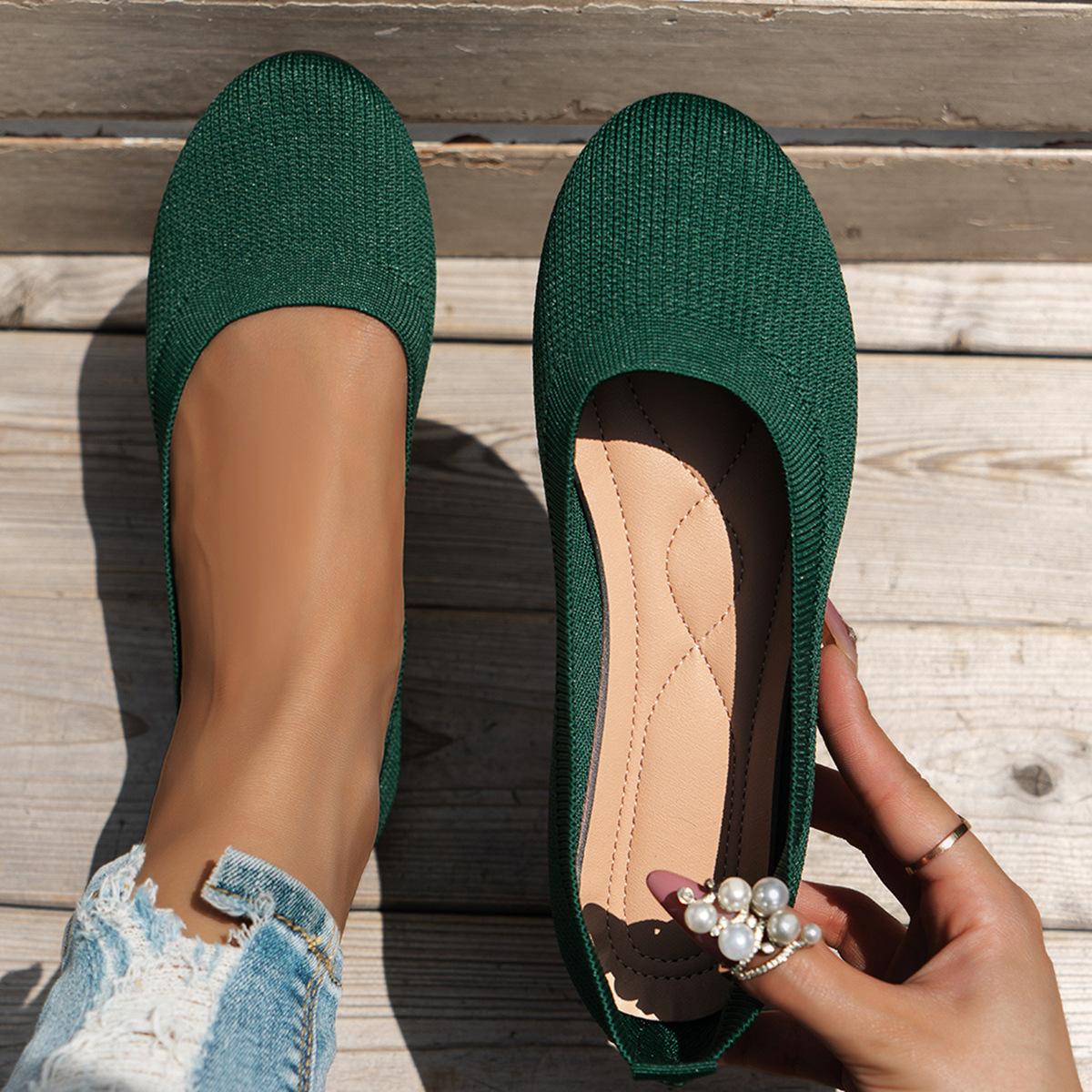 Sunshine s Shoes 2025 Lente Platte Vliegende Schoenen Ronde Kop Set Voet Ondiepe Mond Mode Draag Alle Bijpassende Schoenen 38