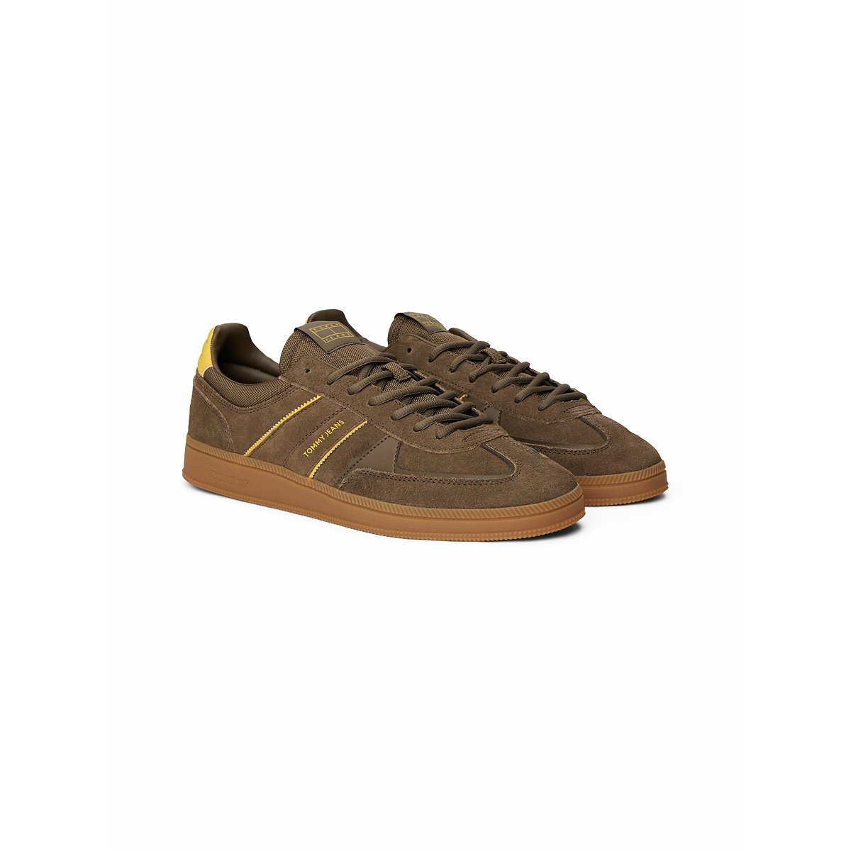 TOMMY JEANS Sneakers THE GREENWICH EDGE SUEDE , vrijetijdsschoen, halfhoge schoen, veterschoen met kleurige paspelering
