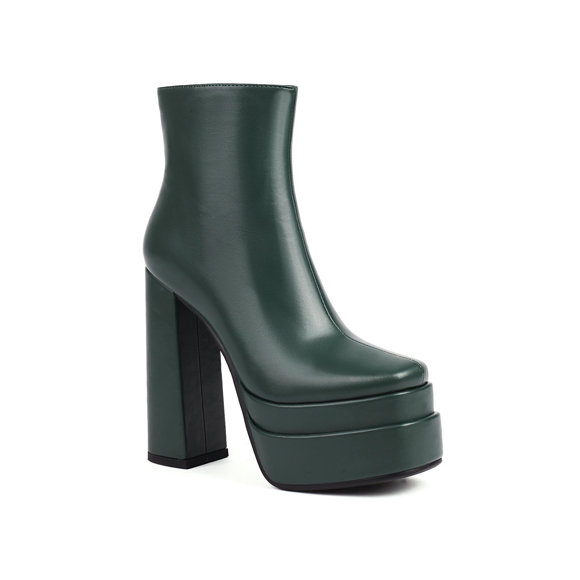 DONGYUN Footwear Q/Dames Hoge Hak Korte Laarzen Mode Waterdicht Platform Dikke Hak Korte Laarzen Herfst en Winter Nieuwe Grote Maat Dameslaarzen 36