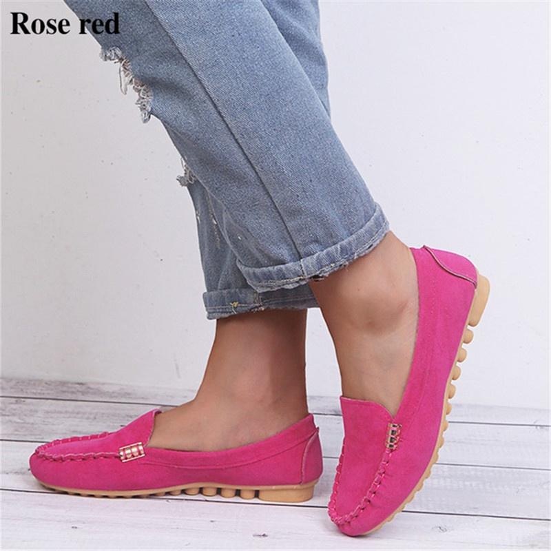 Arbutus Mode damesschoenen Casual platte loafers Damespantoffels Zachte denim platte jeansschoenen 39 rood
