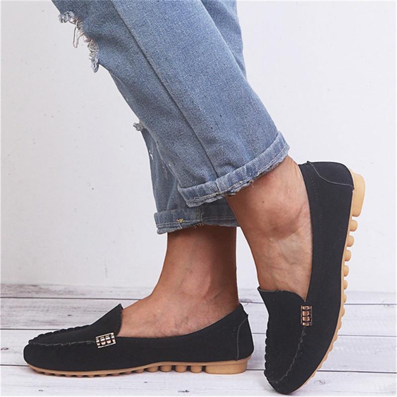 Arbutus Mode damesschoenen Casual platte loafers Damespantoffels Zachte denim platte jeansschoenen 44 zwart