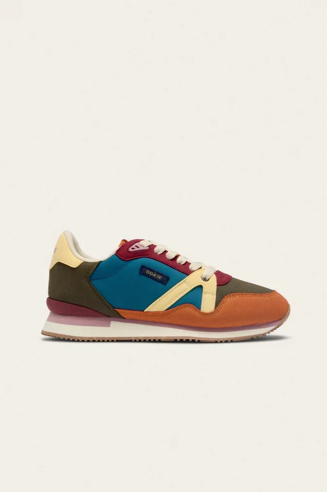 Odaje Damen vegan Sneaker AndrÃ©e Burgund/Khaki/Brick