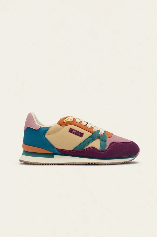 Odaje Damen vegan Sneaker AndrÃ©e Pflaume/Ziegel/Pink