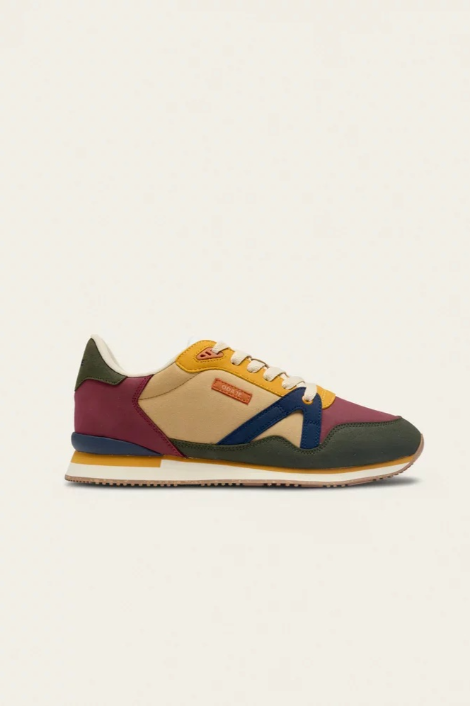 Odaje Herren vegan Sneaker Andre Khaki/Burgund/Senf