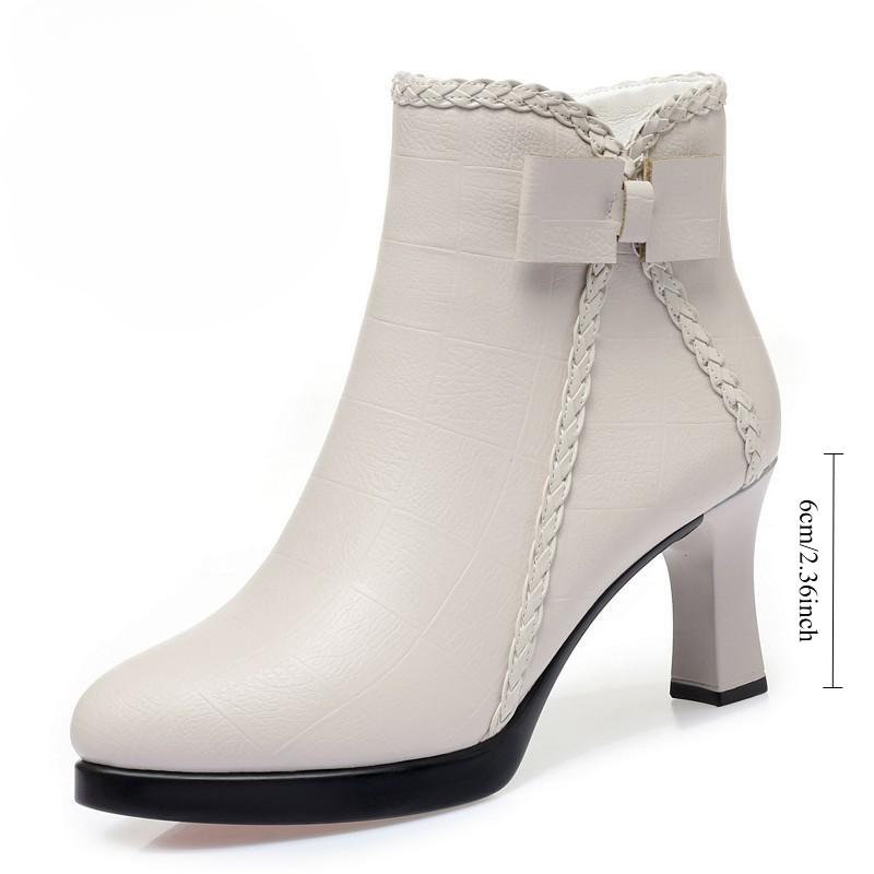 L.RIDING PULO Dames korte laarzen herfst en winter nieuwe bijpassende puntige neus hoge hak laarzen dames stiletto hak dames fleece gevoerde laarzen 34