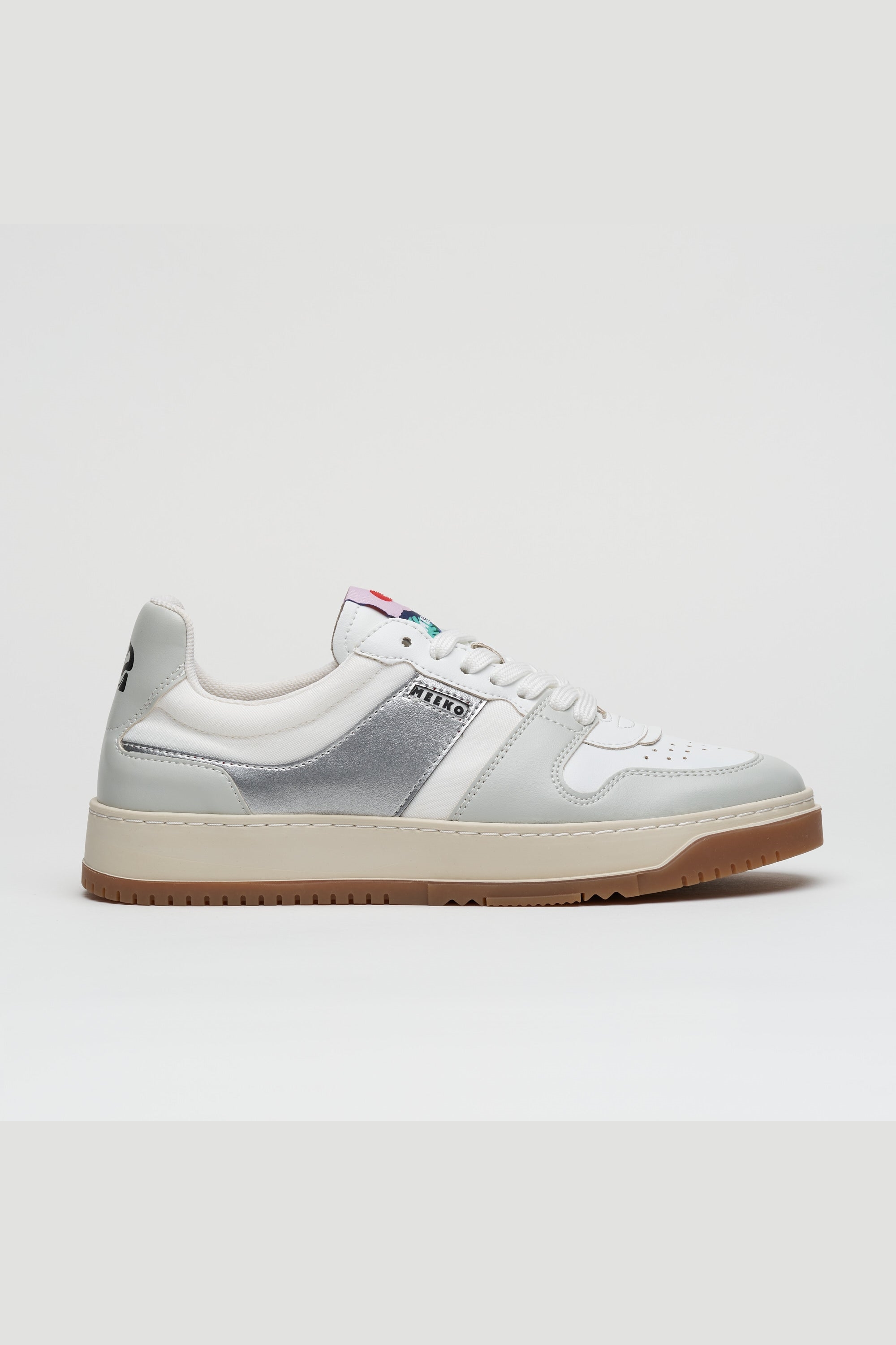 MEEKO Herren vegan Sneaker Kiboko Silber