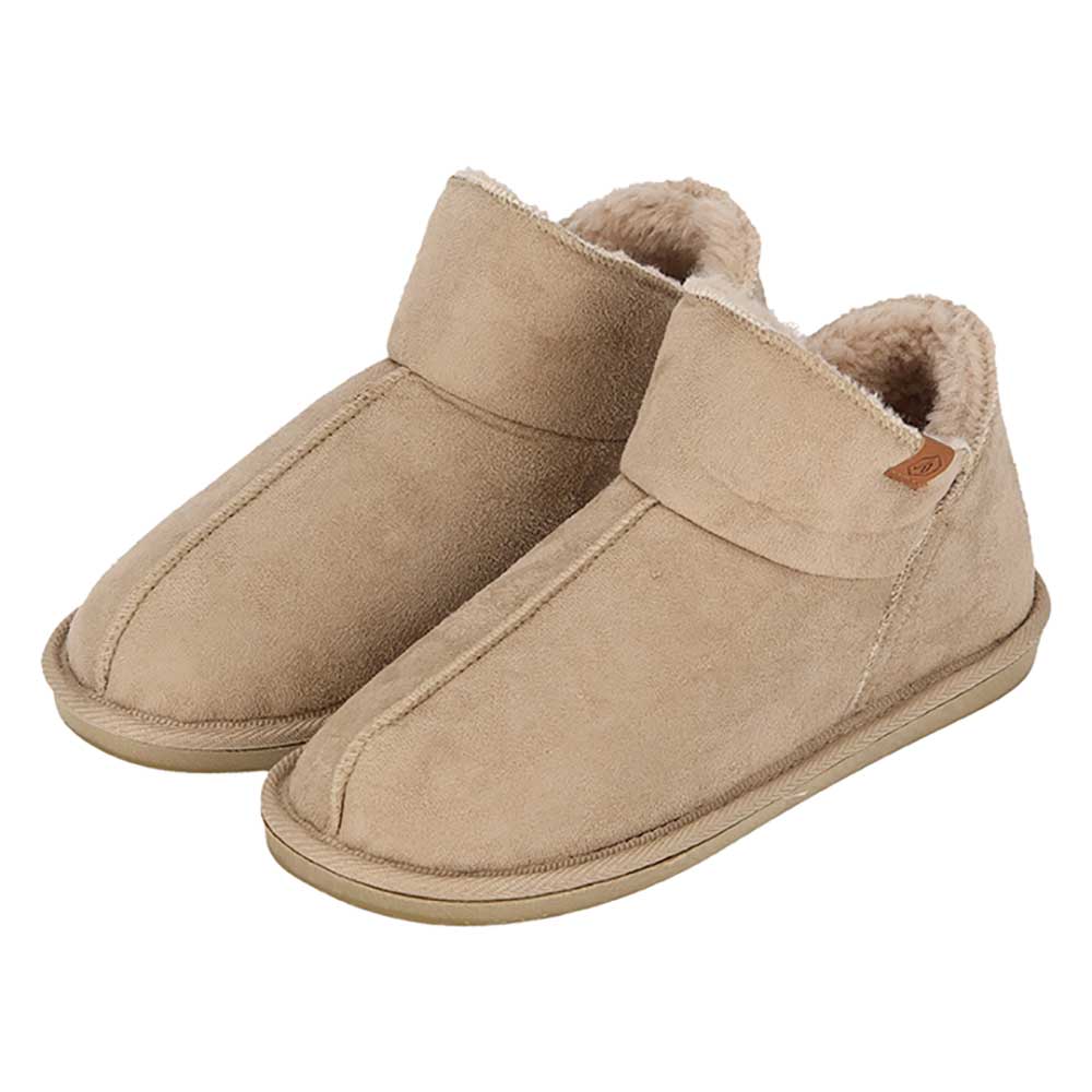 Apollo Pantoffels LADIES HOME BOOTS SUEDE met logo-embossing en knusse, warme binnenvoering