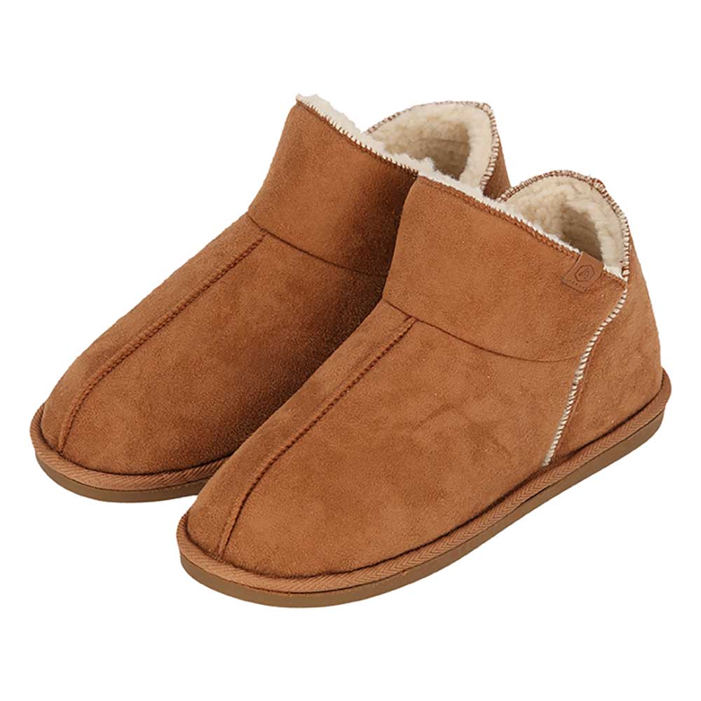 Apollo Pantoffels LADIES HOME BOOTS SUEDE met logo-embossing en knusse, warme binnenvoering