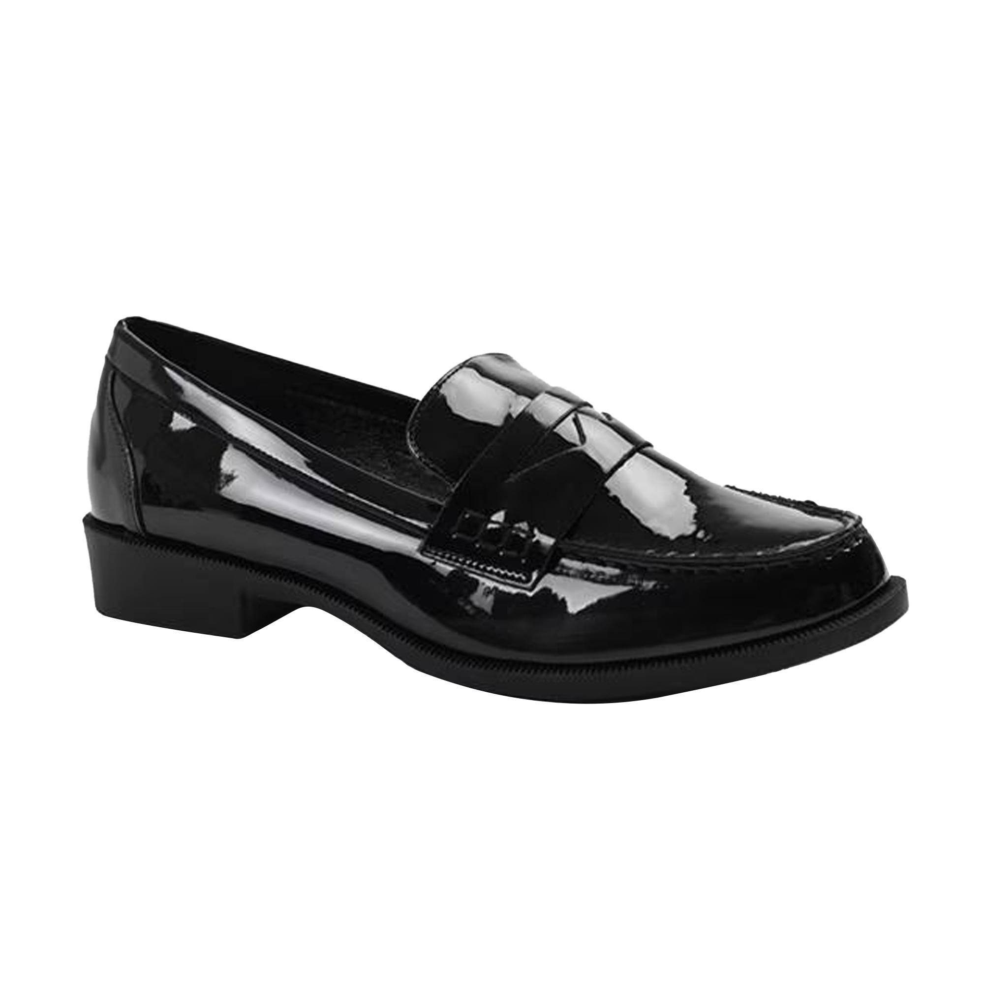 Where's That From Waar komt dat vandaan Dames/Dames Houston Patent Leather Slip-on Wide Loafers 8 UK Wide
