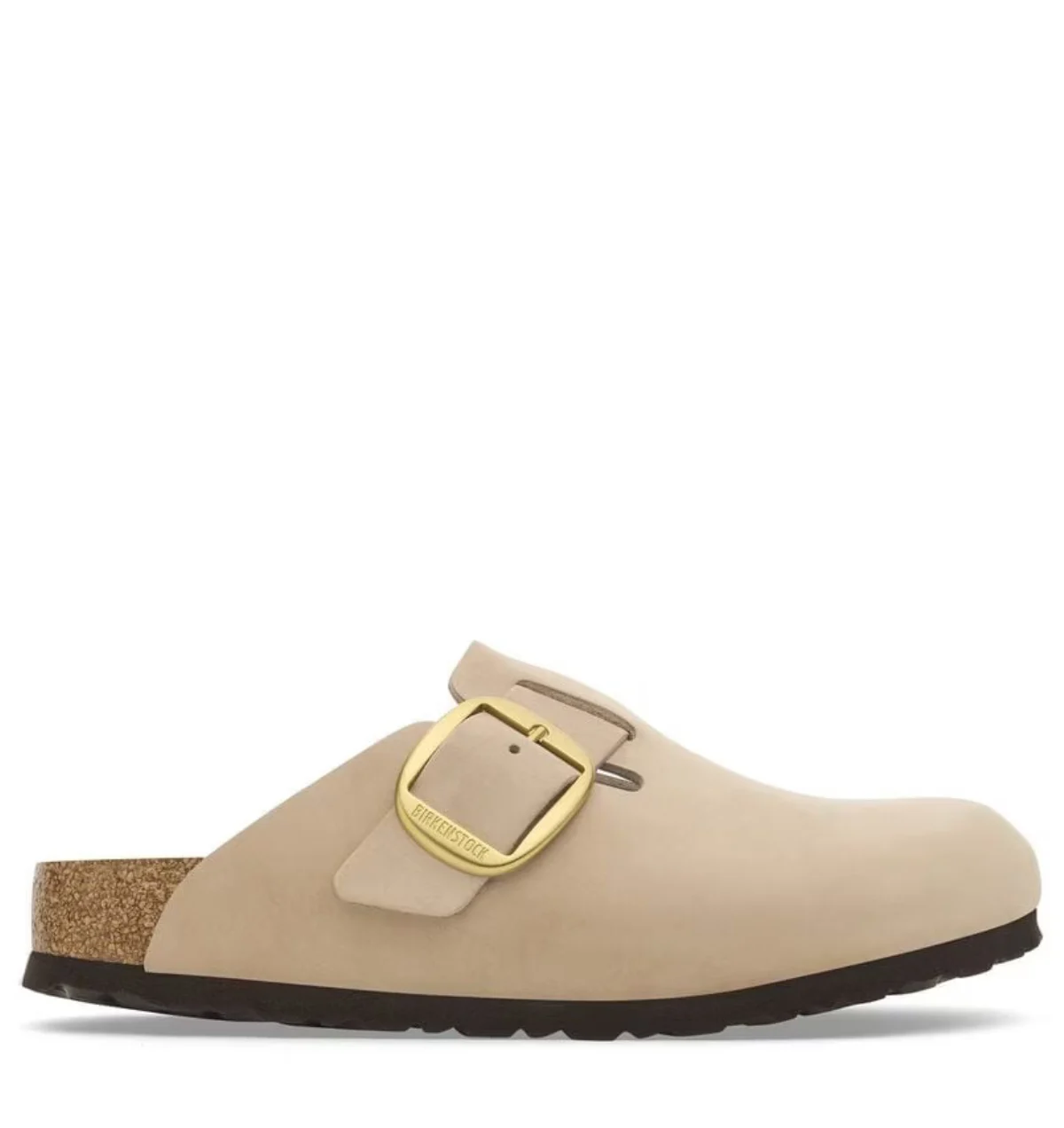 Birkenstock boston big buckle nubuck geen dames