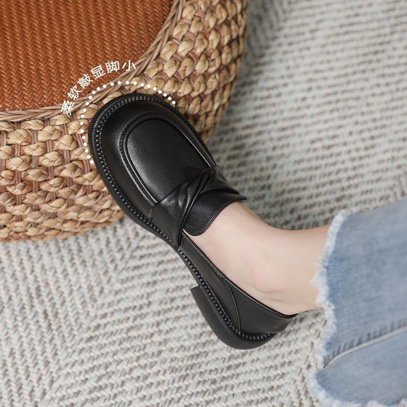 StrideBox WD Dames Loafers met Brede Pasvorm: Zacht leer, dikke zool, Britse stijl, maten 35-43, zwart 38 zwart