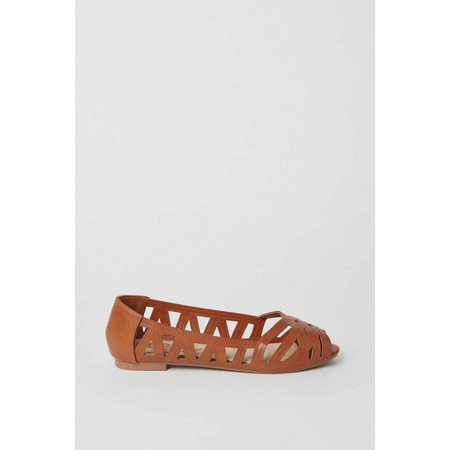 Pertemba FR - Apparel Dorothy Perkins dames/dames Prim Peep Toe brede pumps 6 UK lichtbruin