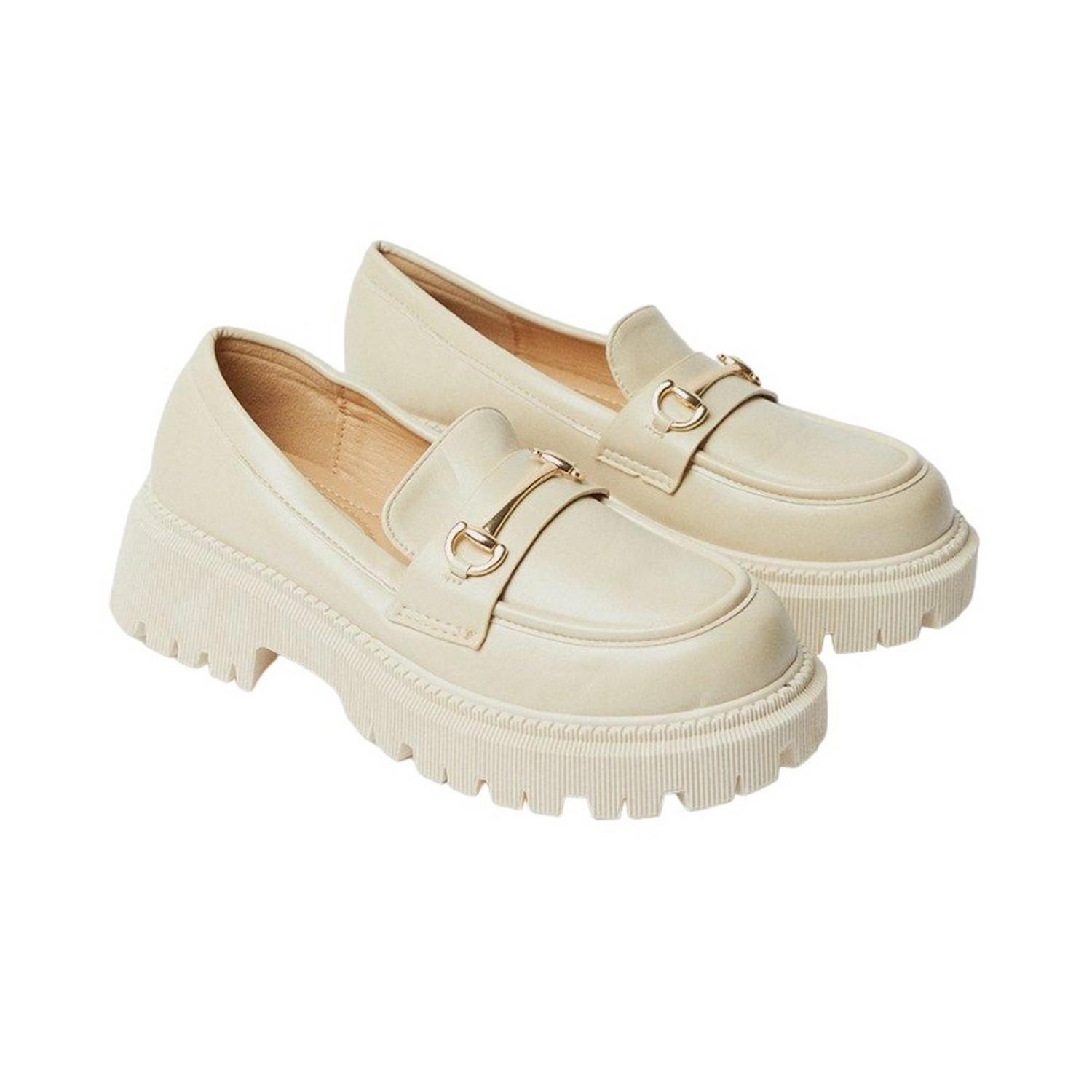 Pertemba FR - Apparel Faith Womens/Dames Nola Trens Detail Loafers met dikke hak 7 UK beige