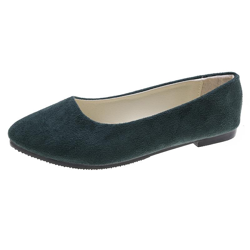 Ayseguney Footwear Dames meisjes effen groot formaat instapper plat ondiep comfort casual enkele schoenen 43