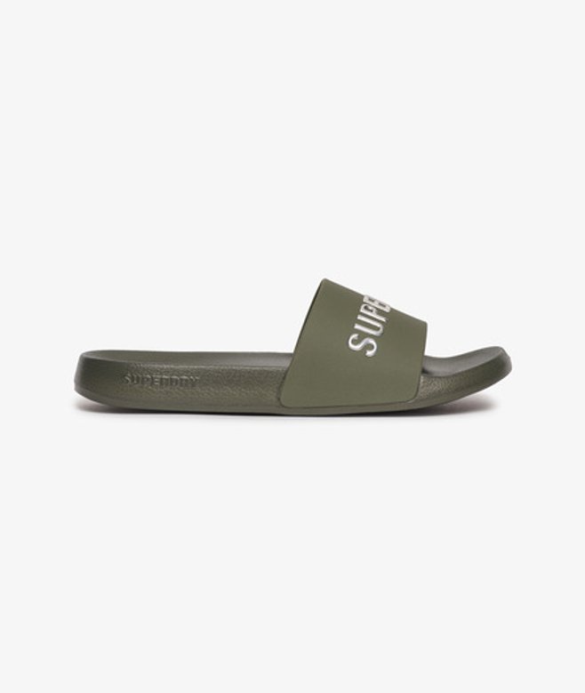 Superdry Luxe Logo Badslippers Khaki