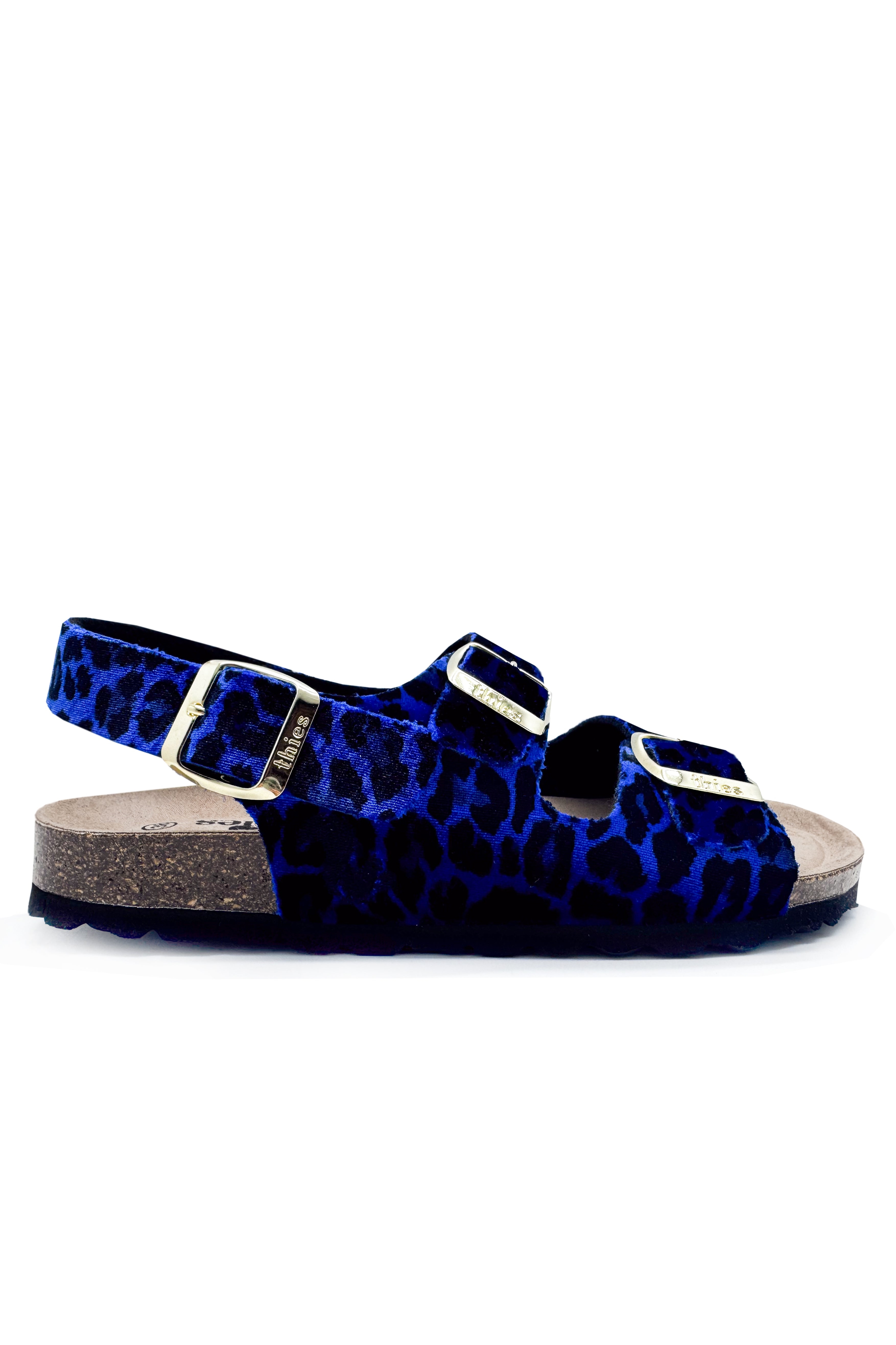 Thies Damen vegan Sandalen Rec Backstrap Leo Blau