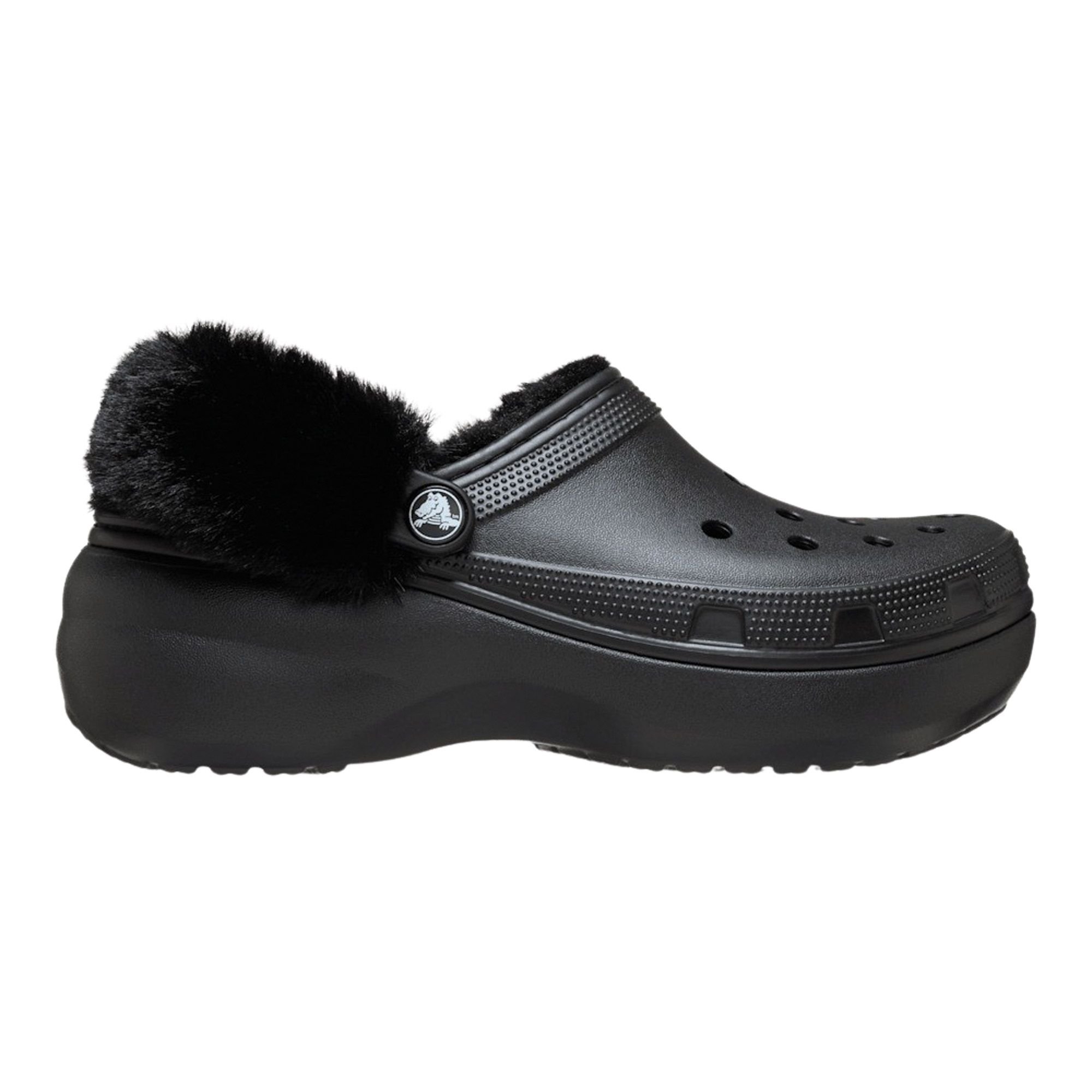 Crocs Classic Platform Fuzz Lined Clog Instappers Dames